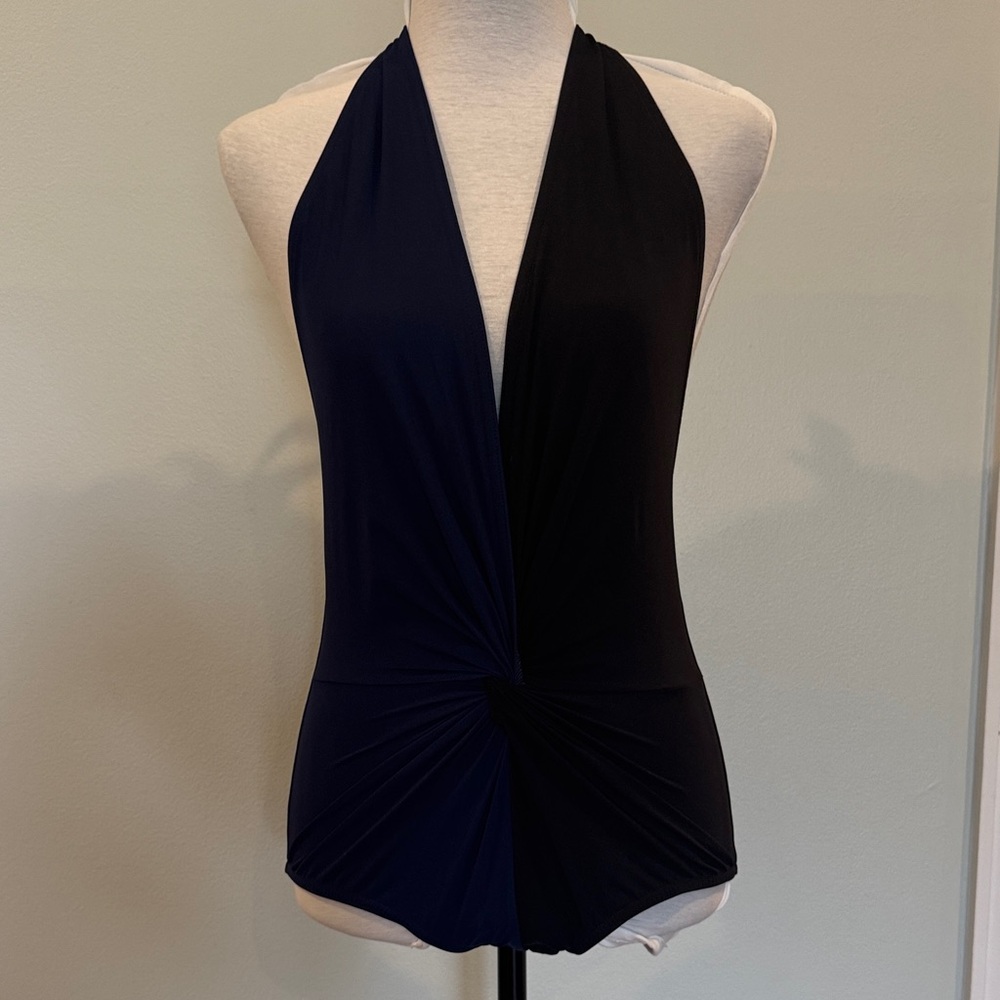 Melissa Odabash Black and Navy One Piece Swimsuit